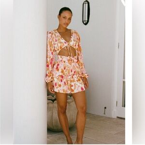 Sabo Skirt- Floral Cutout Dress with Long Sleeves, Size M 6